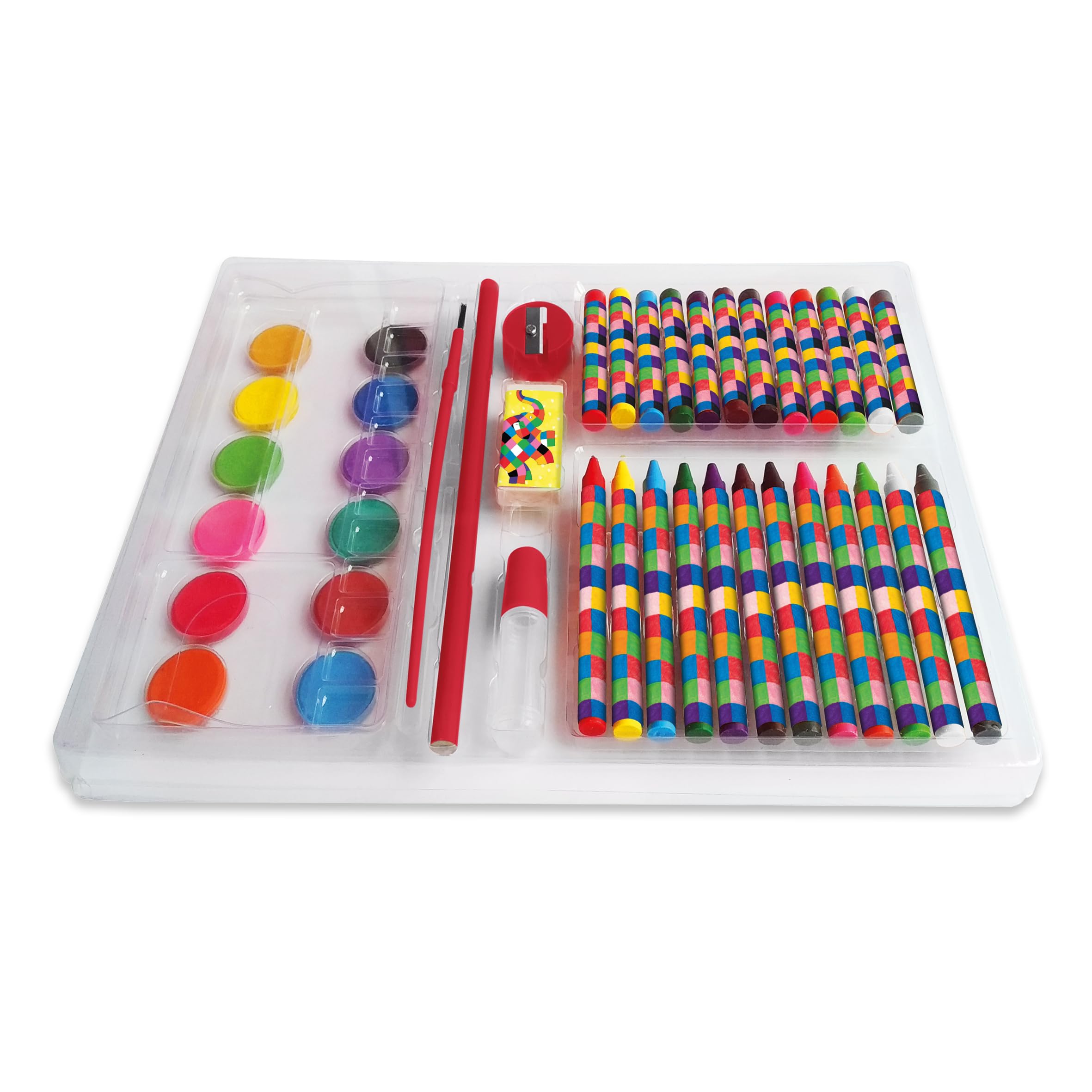 Robert Frederick Elmer Children's 42 Piece Art Set For Ages 3 to 8 Years - Includes Paints and Crayons, Multicoloured - Image 2