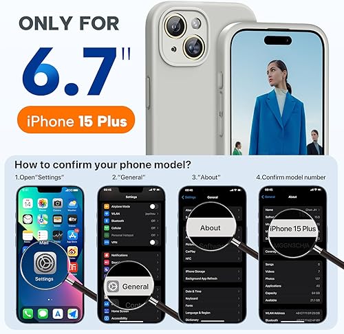 Miniatura 1135 de Miracase - Funda diseñada para iPhone 11 con protector de pantalla, funda de goma de silicona líquida, protección total contra caídas y a prueba