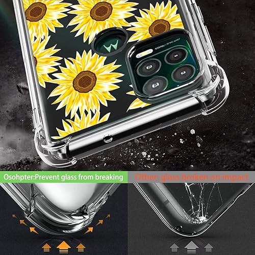 Miniatura 3 de Osophter Funda para Moto G Stylus 5G con 2 protectores de pantalla floral para niñas y mujeres, funda de goma TPU flexible de absorción de golpes