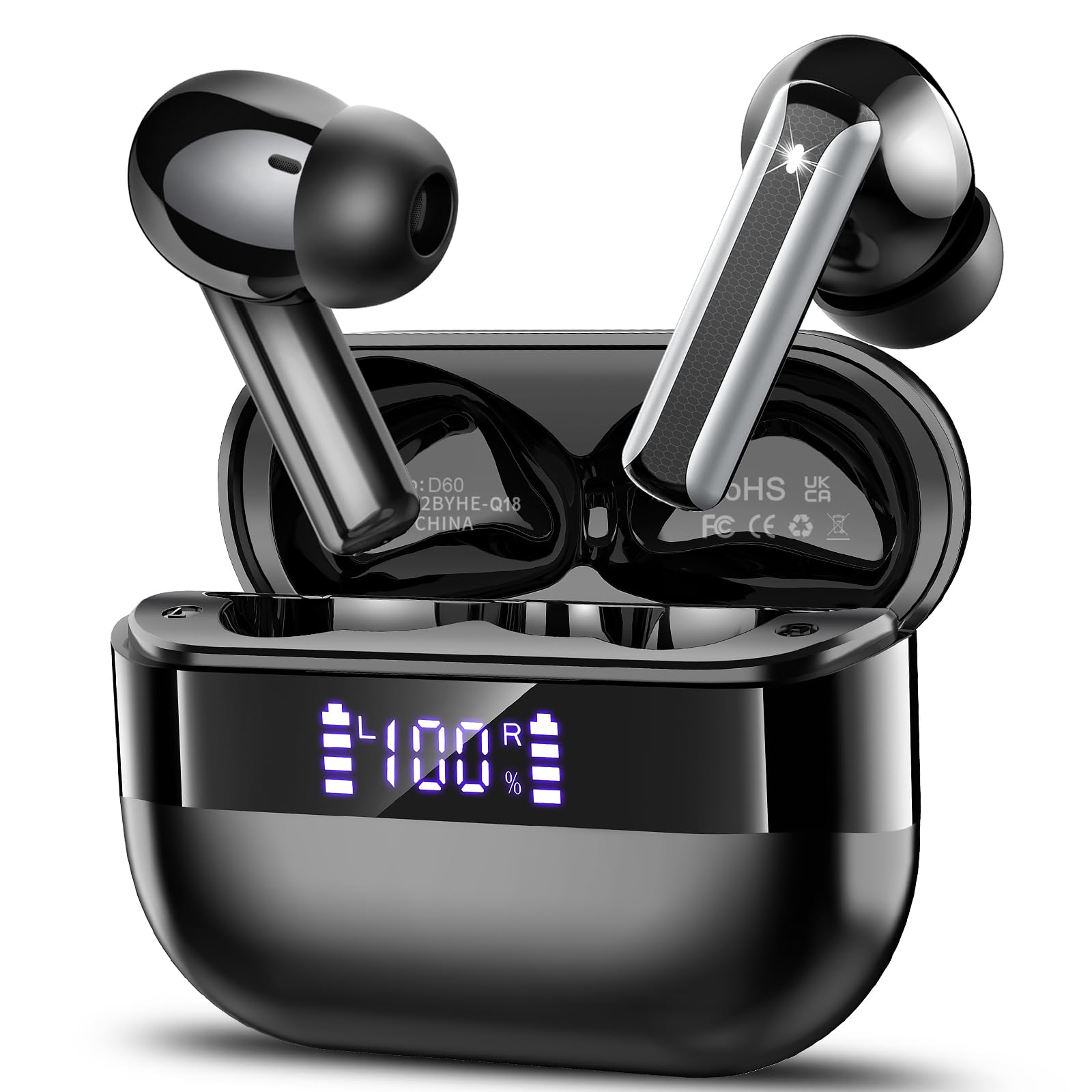 Wireless Earbuds, Bluetooth 5.4 Headphones HiFi Stereo, Bluetooth Earbuds with 4 ENC Mics…