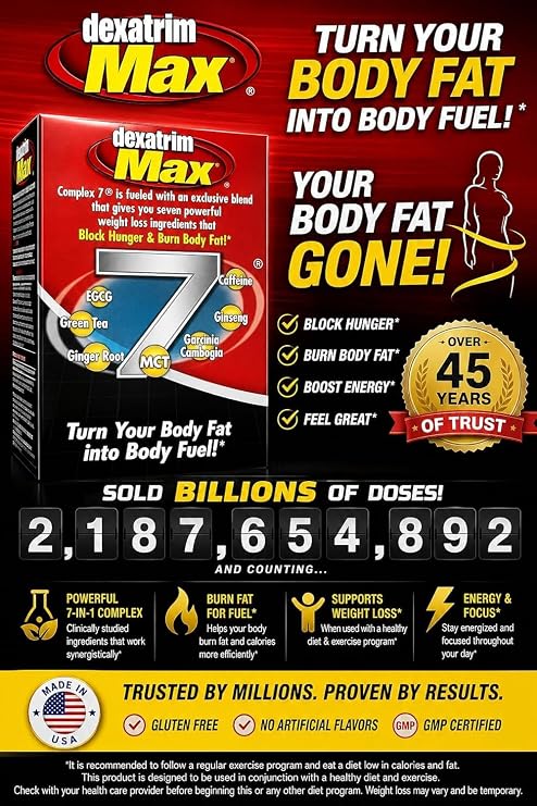 EH95 LLC Stacker Dexatrim Max Complex-7 Capsules 60 Count -