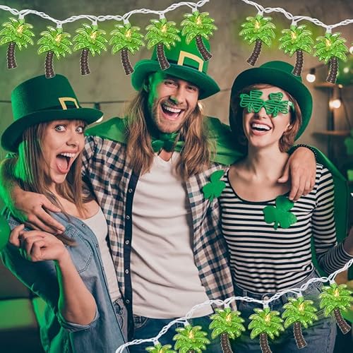 Dr.betree Palm Tree Lights 8.5Ft, Palm Tree String Lights Summer Party Lights With 10 Mini Palm Tree Lights For Outdoor Indoor Patio Tropical Beach Style Holiday Party Seasonal Decor White Wire #TOP4