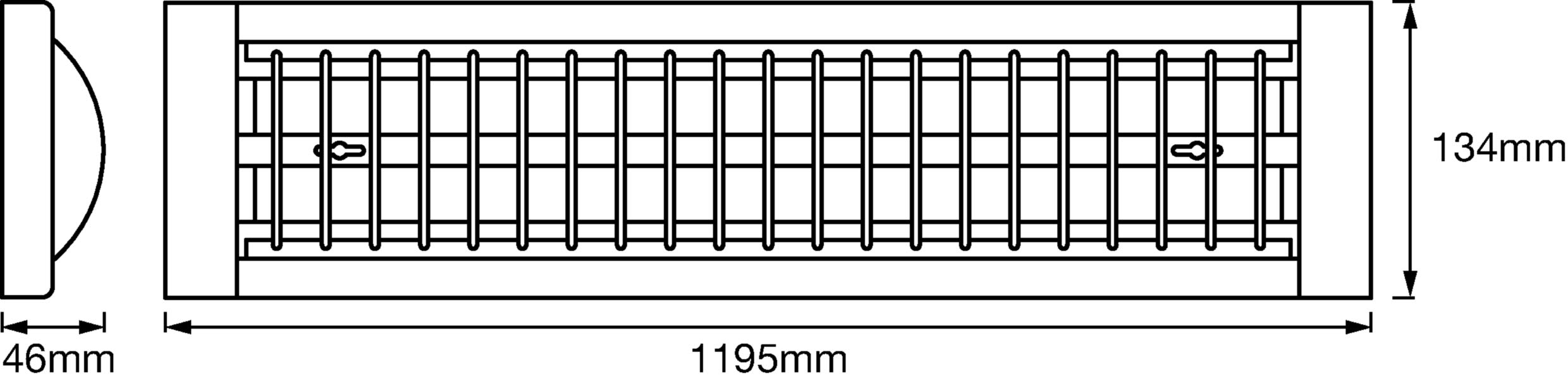 Ledvance LED Büro-Lichtleiste, Leuchte für Innenanwendungen, Klick-Dim über Wandschalter, Länge: 120 cm, LED Office Line Grid 4060000000000 Weiß
