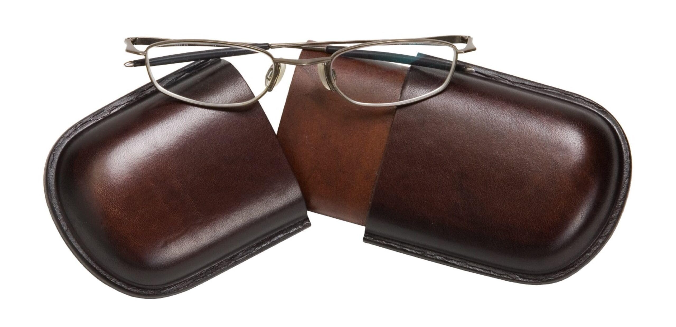 MIKA Brillenetui Groß Aus Echt Leder/Sattelleder, Etui Für Brillen Und Sehhilfen, Sonnenbrillenetui Für Damen Und Herren Equipaje- Equipaje de mano Unisex adulto (Pack de 1)
