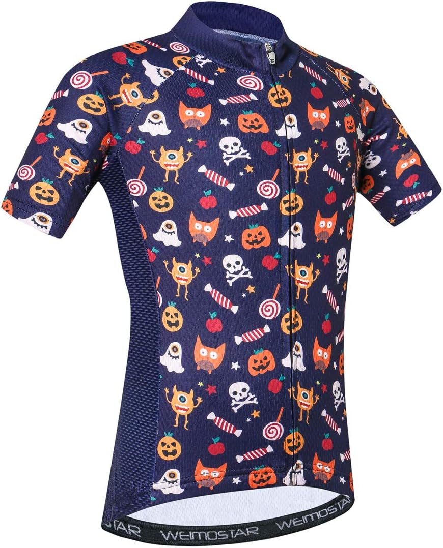 Cycling Jersey Kids,Short Sleeve Cartoon Road Mountain Bike Jersey Set/Top/Short for Girls Boys Breathable