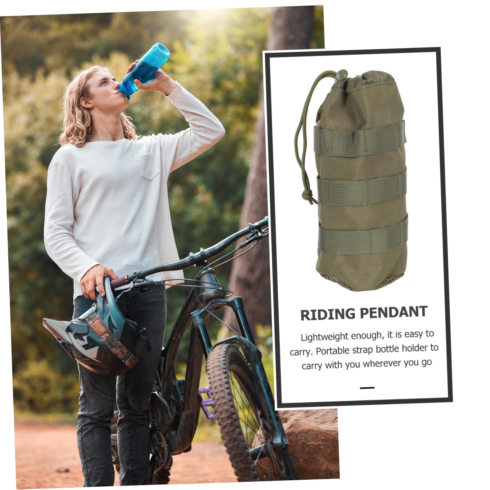 ifundom 3 Stück Tasche Für Wasserflaschen Träger Körper Tasche Für Trinkflaschen Halter Isoliert Sport Wandern Tragen Wasserflaschenschlinge Wasserflaschen-Organizer Armeegrün Nylon