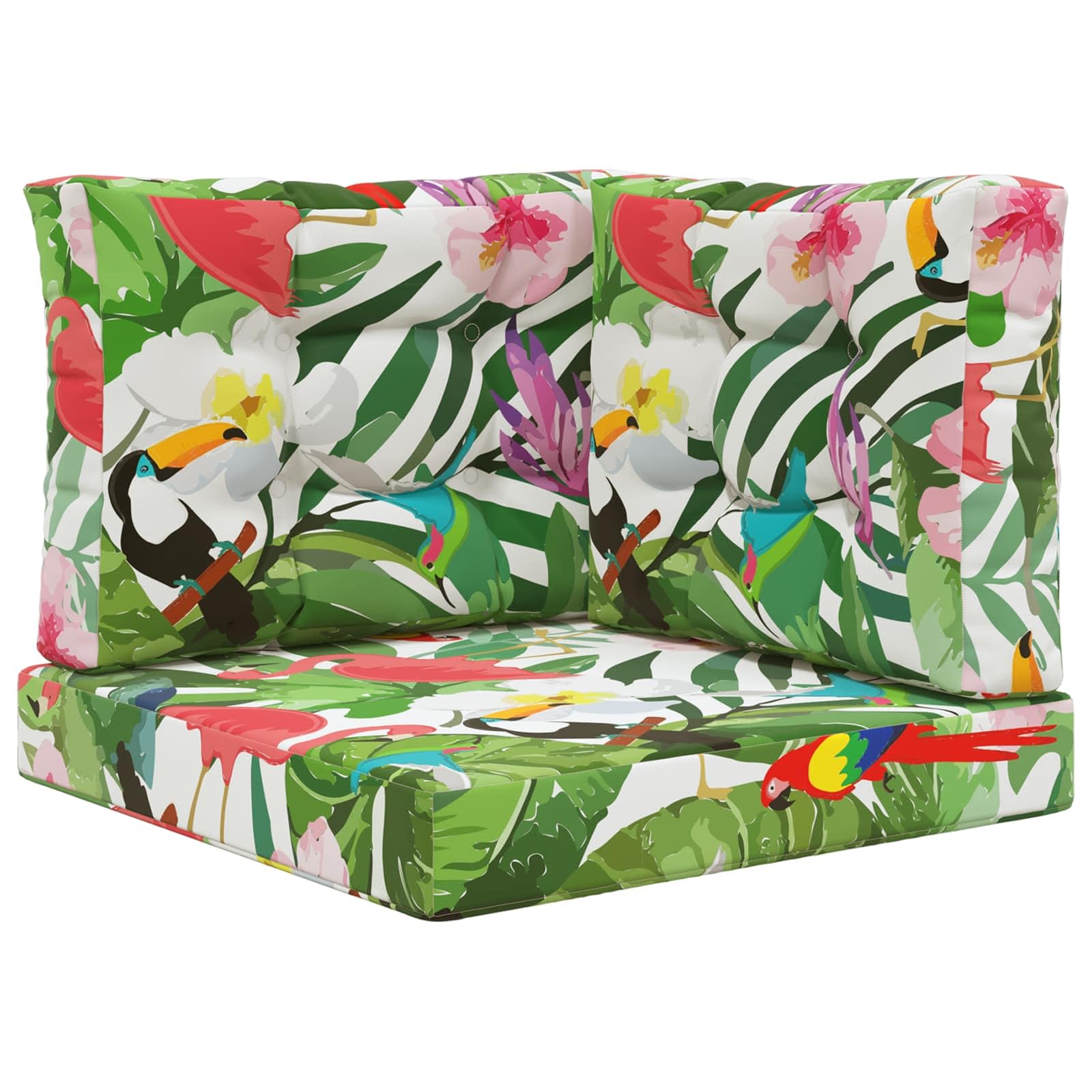 3-TLG Sofakissen Outdoor Garten Polster Set Bunt 60x60cm