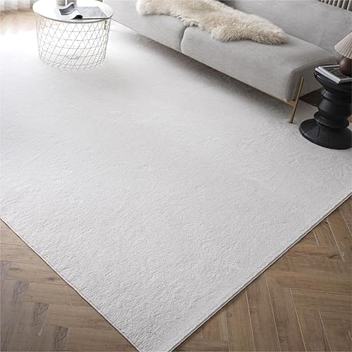 Alfombra blanca para sala de estar, alfombra suave y lavable de 6 x 9 pies para dormitorio, alfombra mullida para niños y niñas, alfombra peluda disponible en Yaxa Colombia