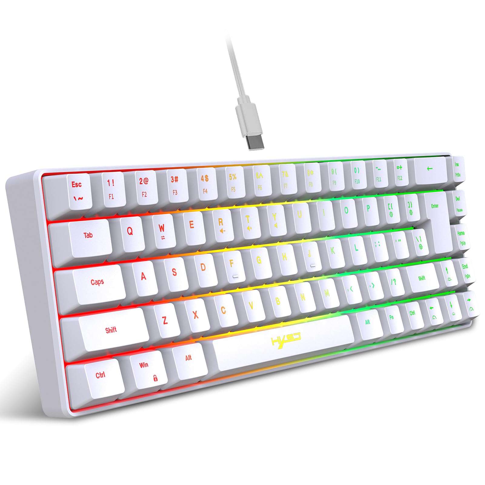 Amazon.com: Docooler Mini 68-Key RGB Backlit Portable Ergonomic