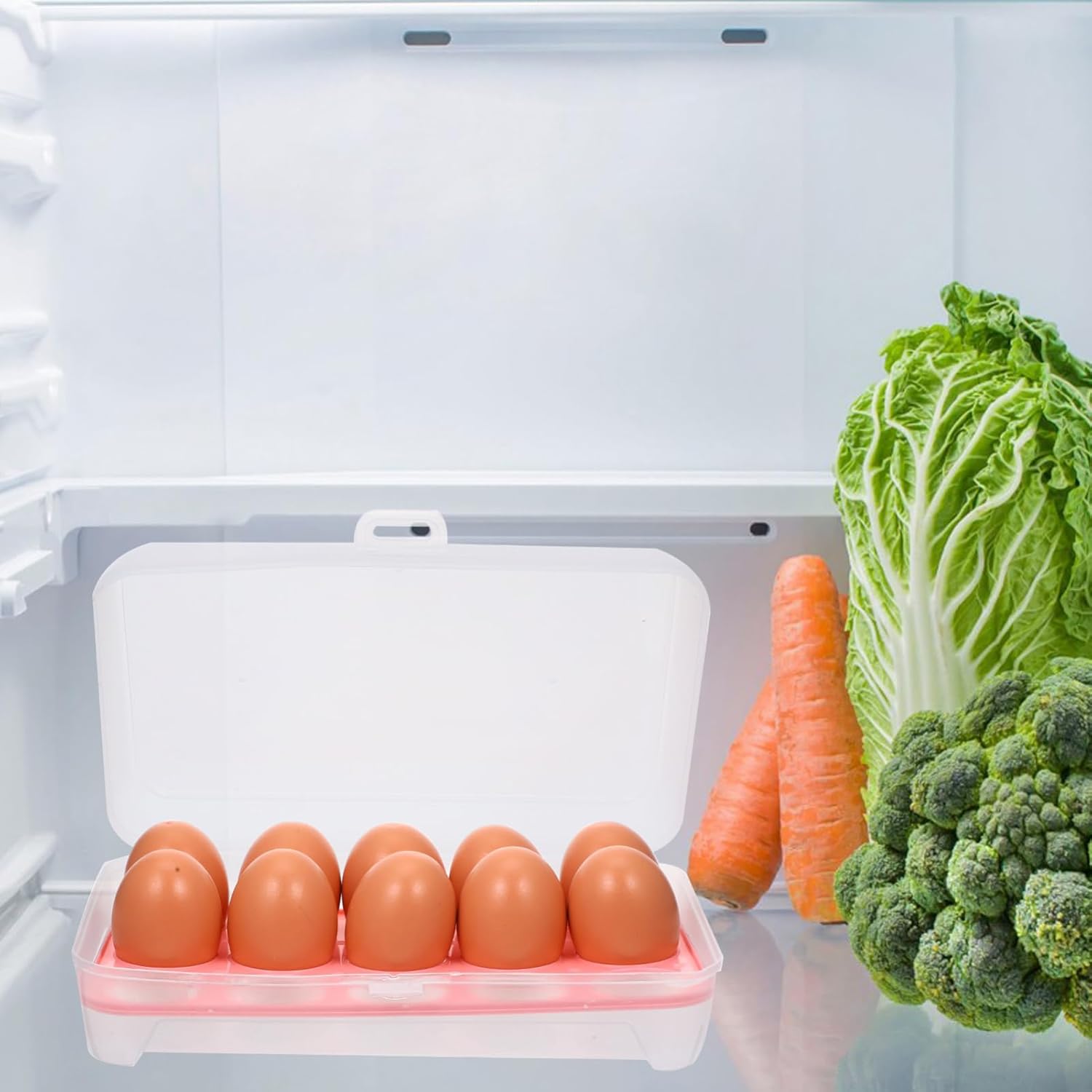 Garneck 3pcs Egg Holder Storage Box Capacity Reusable Fridge Egg Organizer Carton