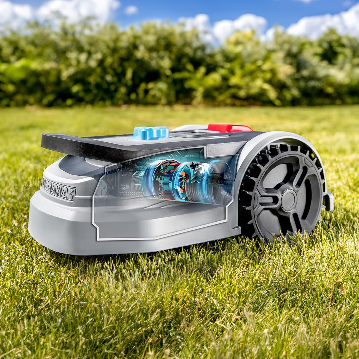 Cecotec Robot Tondeuse Conga Grasshopper 300. Moteur Numérique sans Balais, Surface de 300m2, Pente Maximale de 27%, Contrôle des Lames, Détecteur de Pluie, Plug&Play