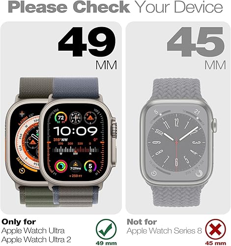 Miniatura 2 de SURITCH Correa compatible con Apple Watch Ultra de 1.929 in, funda protectora de silicona suave con correas para Apple Watch Ultra Band hombres y