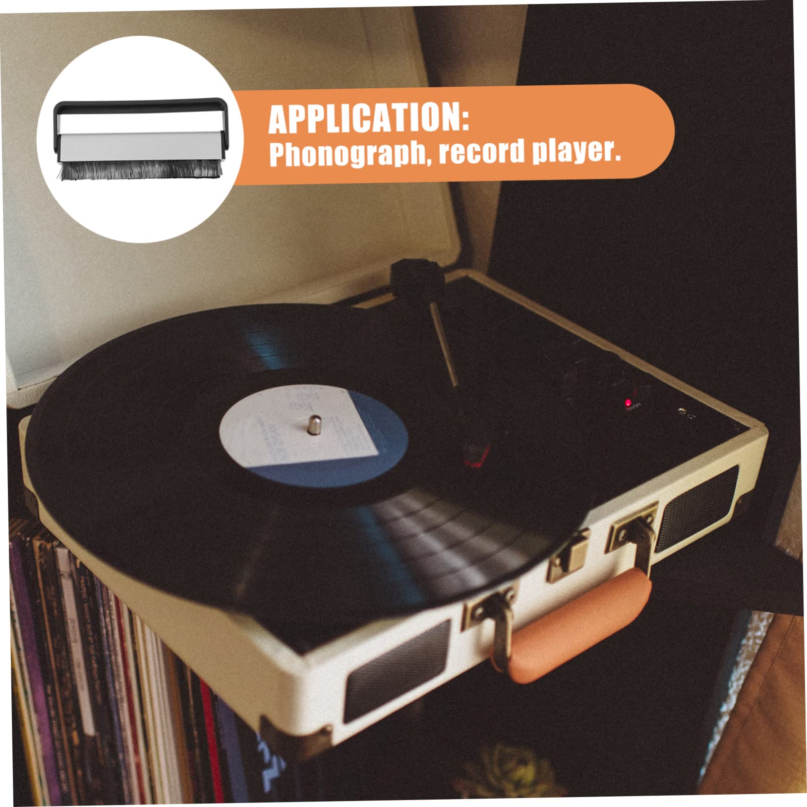 Mikikit 4 Pezzi Spazzola Per La Pulizia Dei in Vinile Per La Rimozione Della Del Giradischi Con Manico in Legno Per E Album