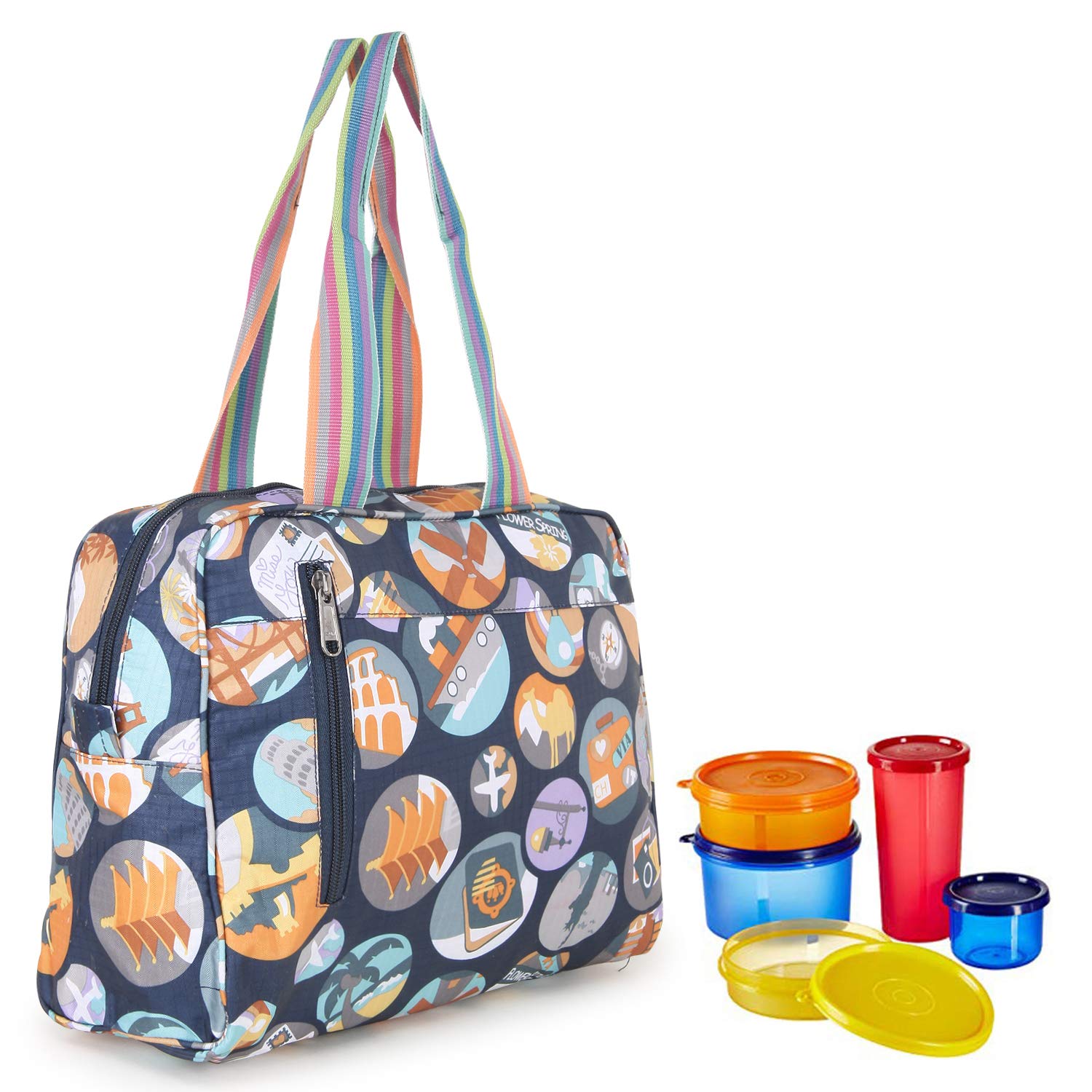 TrunkitSmall Lunch Bags Printed | Eco-Friendly, Lunch Bag, Tiffin Bag | Bag for Office Men, Women & Kids (Design-61)