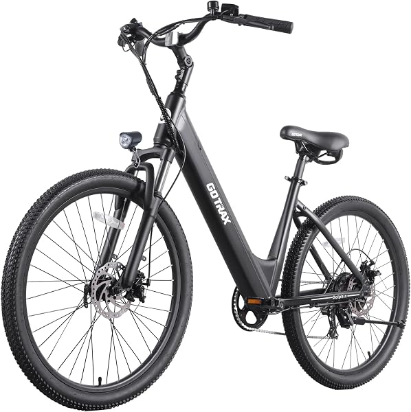Gotrax Dolphin 26 Electric Bike, Max Range 30Miles(Pedal-assist1) & 20Mph Power by Peak 500W, 5 Pedal-Assist Levels & Fr