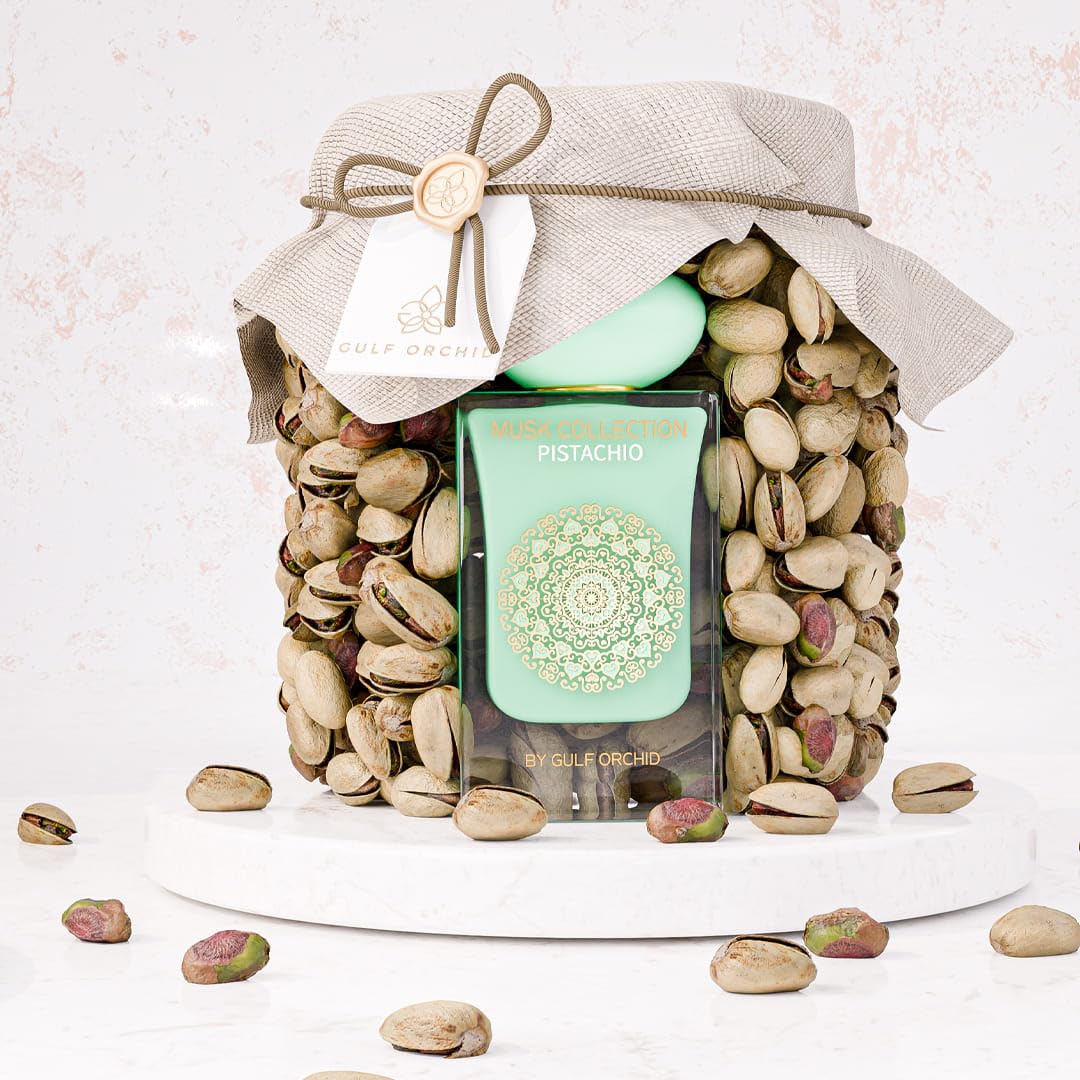 Gulf Orchid MUSK TAHARA PISTACHIO Eau de Parfum 60ml - Perfume dulce oriental unisex - Fragancia de almizcle suave de larga duración con vainilla tonka y sándalo