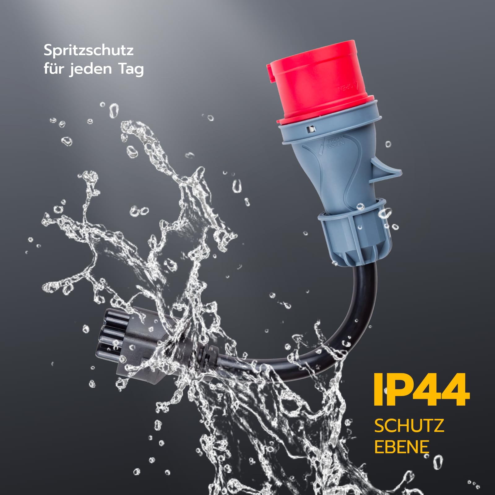 adattatore Tesla su adattatore CEE 5 Pin 16A, 0,3 m cavo di prolunga CEE portatile, adattatore caricatore Tesla per EV (5 Pin 16A)