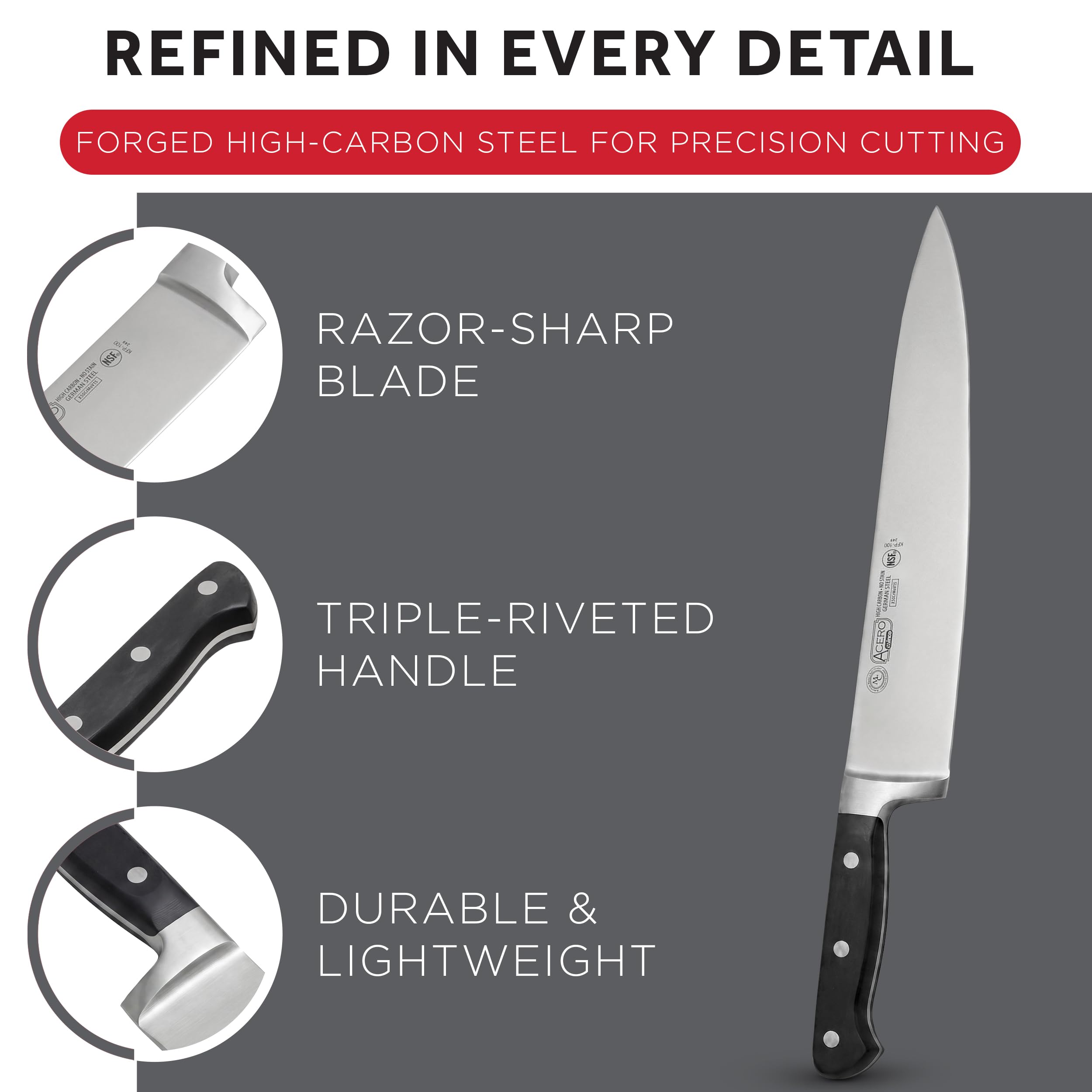 Winco Acero cutlery, Stainless Steel, 10-Inch — Amazon image 5