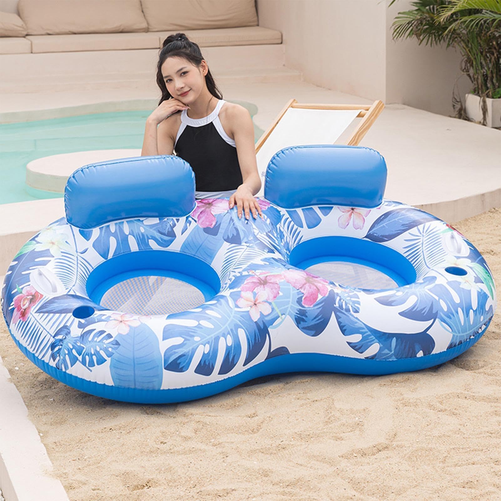 Generico Materassino Gonfiabile Galleggiante in PVC, Amaca Galleggiante per Piscina, Mare e Lago. (Two People)