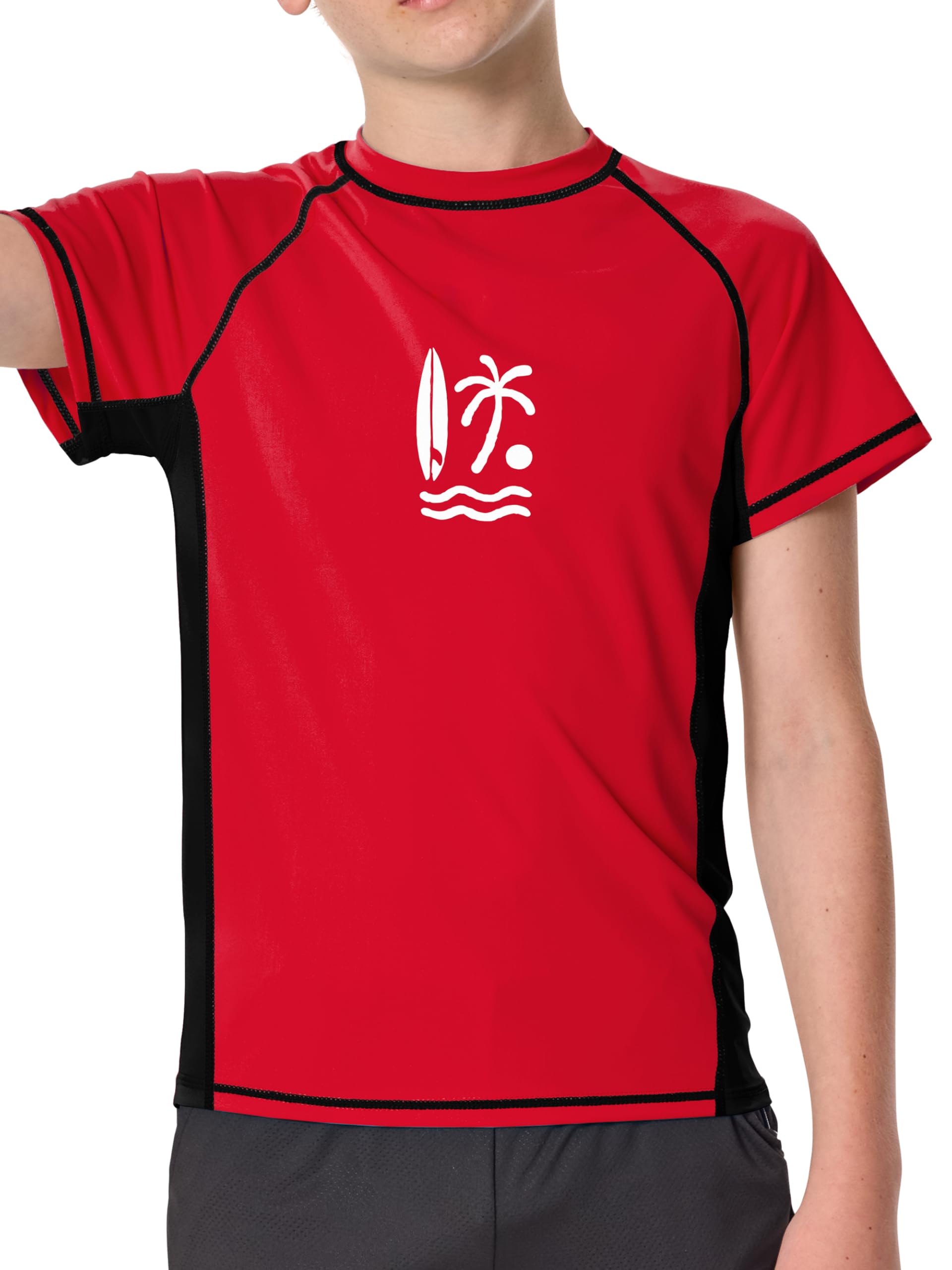 IHU Kinder UV Shirt UPF 50+ Jungen Badeshirt Schwimmshirt | UV-Schutz, Weich Und Bequem, Schnelltrocknend, Leicht Und Atmungsaktiv, Ideal Für Outdoor- Und Wasseraktivitäten