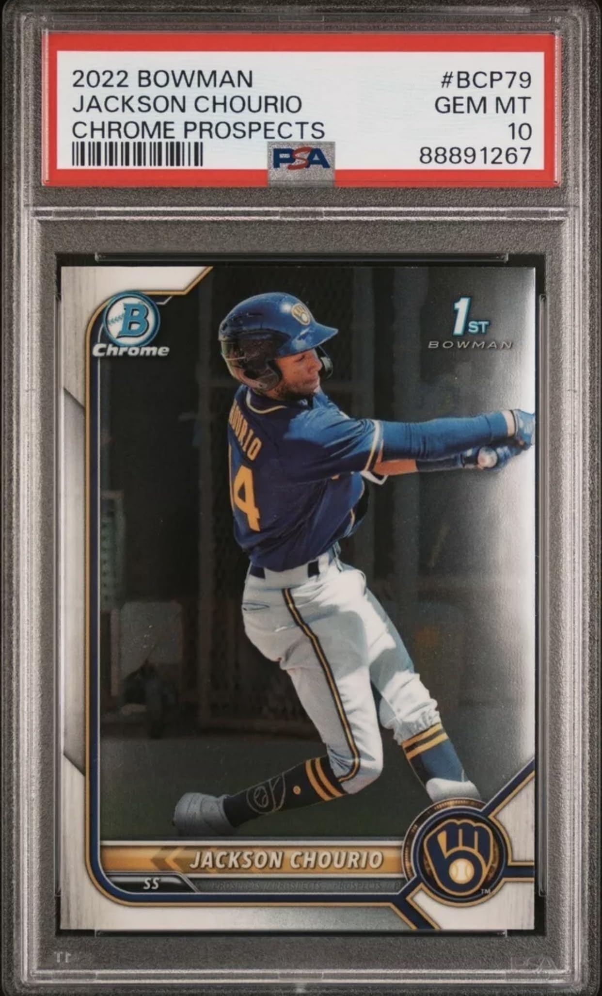 Amazon.com: JACKSON CHOURIO 2022 Bowman Chrome 1st #BCP-79 PSA 10