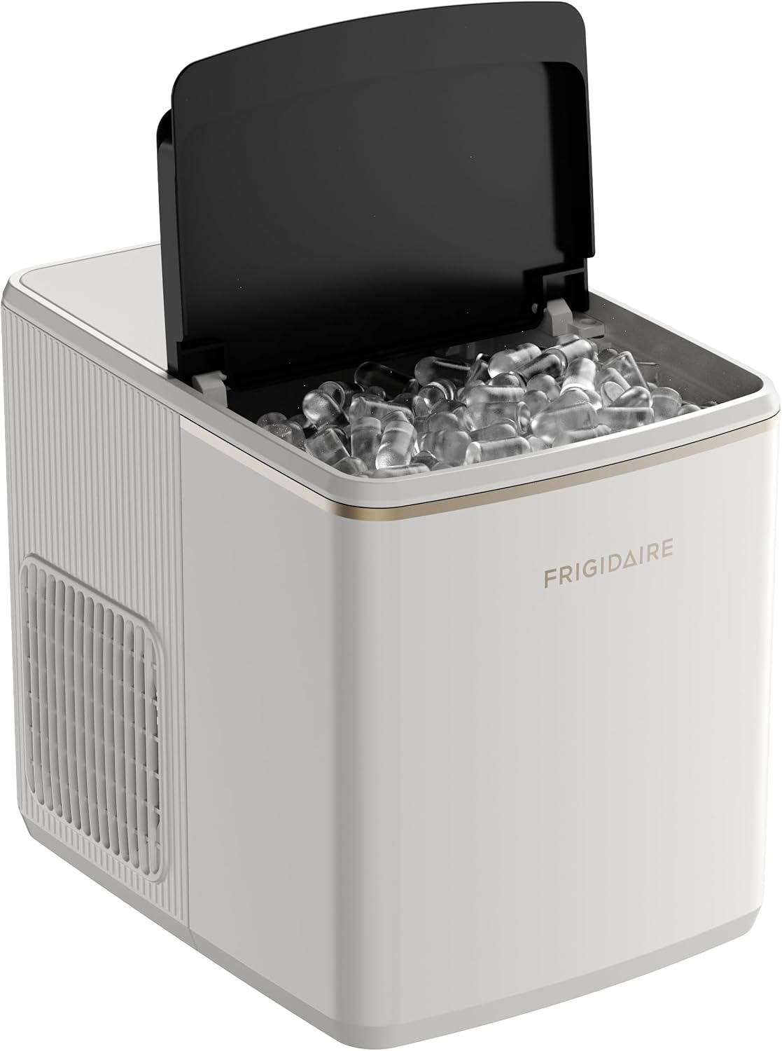 Frigidaire, Countertop Ice Maker, 26 lbs per Day – Fast Bullet Ice Making Machine with Touch Display, 9 Pieces in 7–15 Minutes, Portable Ice Machine for Home Kitchen, Office & RV, Pearl