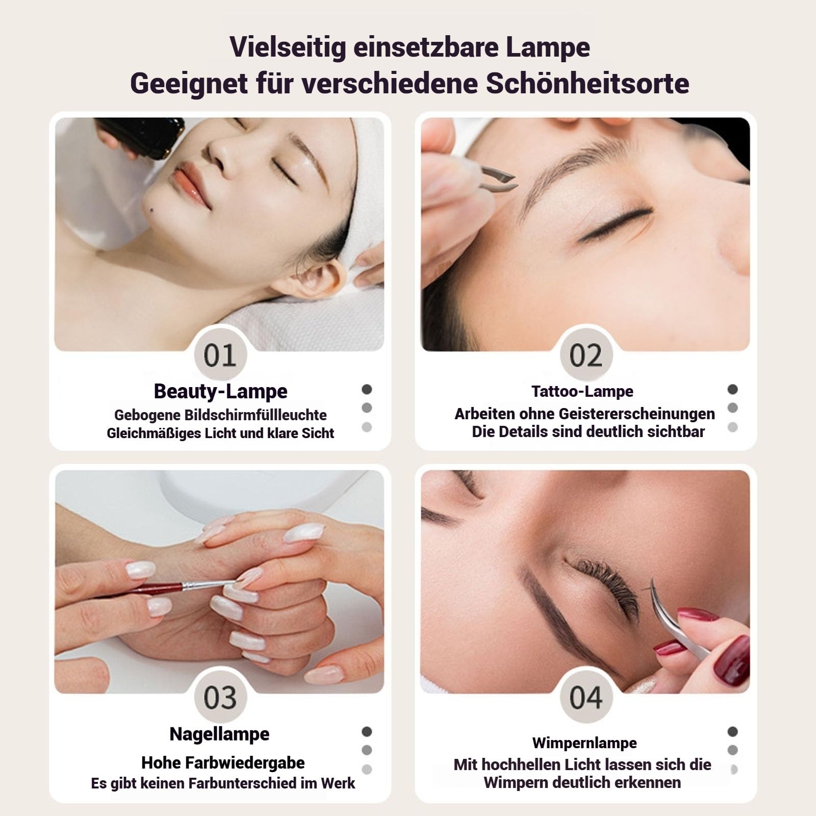 XCNSHIDY Halbmond Lampe 23 Zoll LED - Beauty Lampe Für Wimpern & Maniküre Mit Fernbedienung