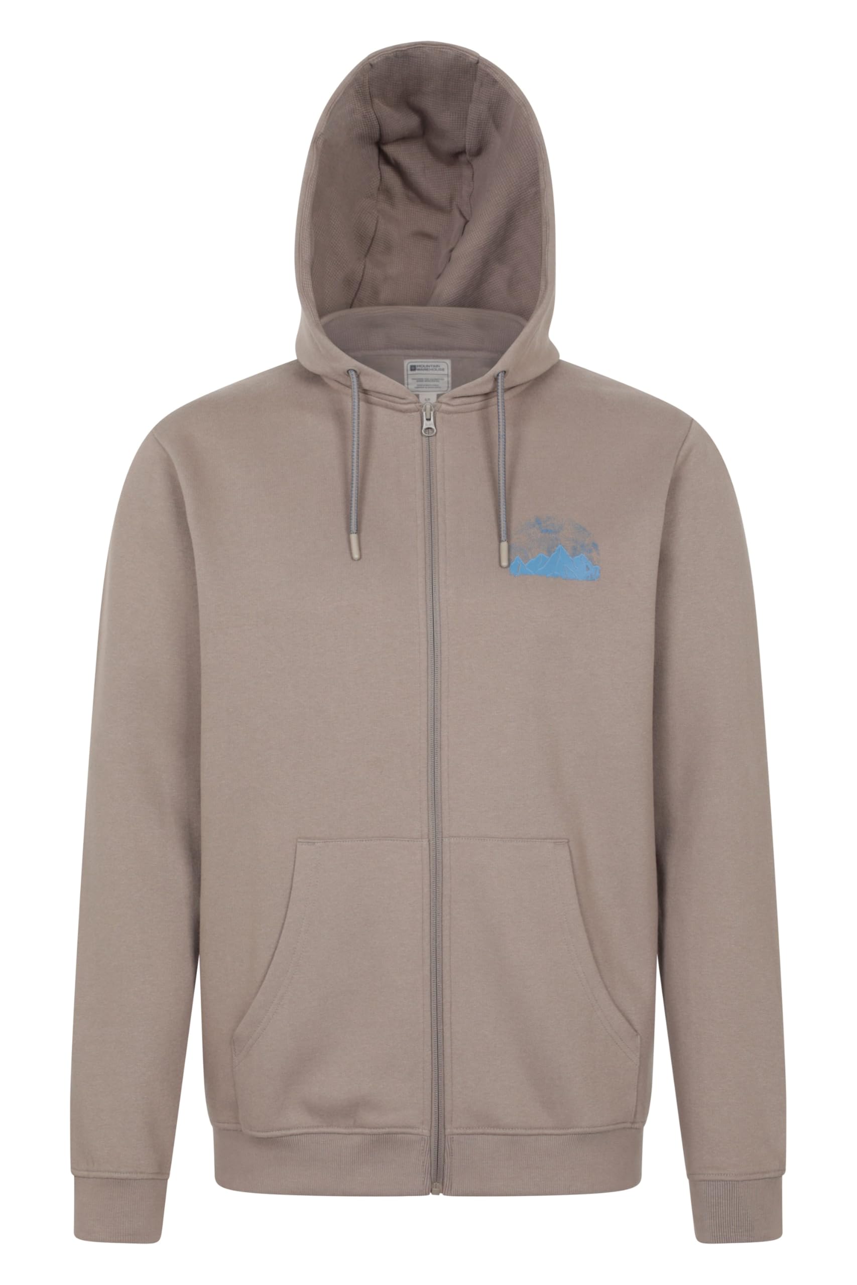 Mountain Warehouse Men's Brown Texture Mountain Graphic Full Zip Hoodie L