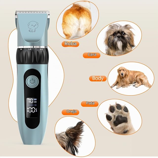 Foto 5 de 7 de Máquina de Cortar Pelo para Perros, Cortapelos Profesional Silencioso USB
