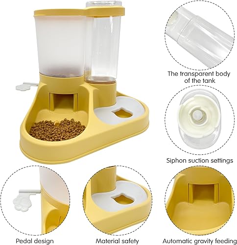Miniatura 2 de Hamiledyi Gravity - Juego de comedero para gatos, dispensador automático de alimentos para mascotas y dispensador de agua 2 en 1, juego de alimentos