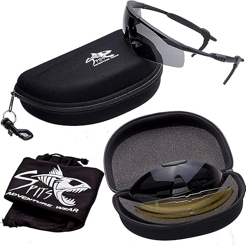 Miniatura 3 de Spits Eyewear VELO-RAPTOR Kit de gafas de sol, 5 lentes y estuche rígido, Mate negro