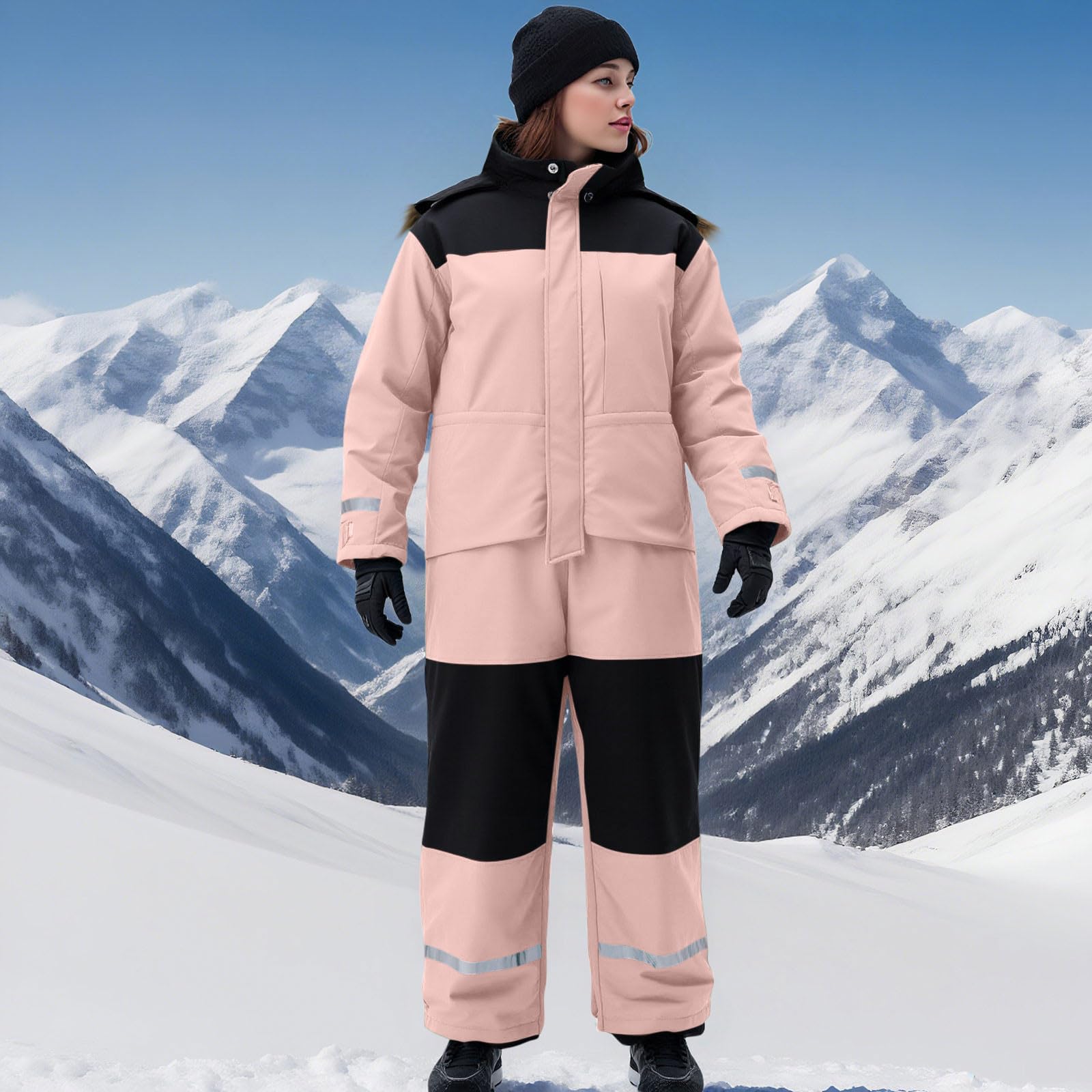 Tuta Snowboard Uomo Completo Termico Intera Tuta Taglie Forti Elegante Salopette da Sci Montagna Impermeabili Curvy da Neve Invernale Calda Da Pattinaggio Su Ghiaccio Cappotti Isolata Antivento Parka