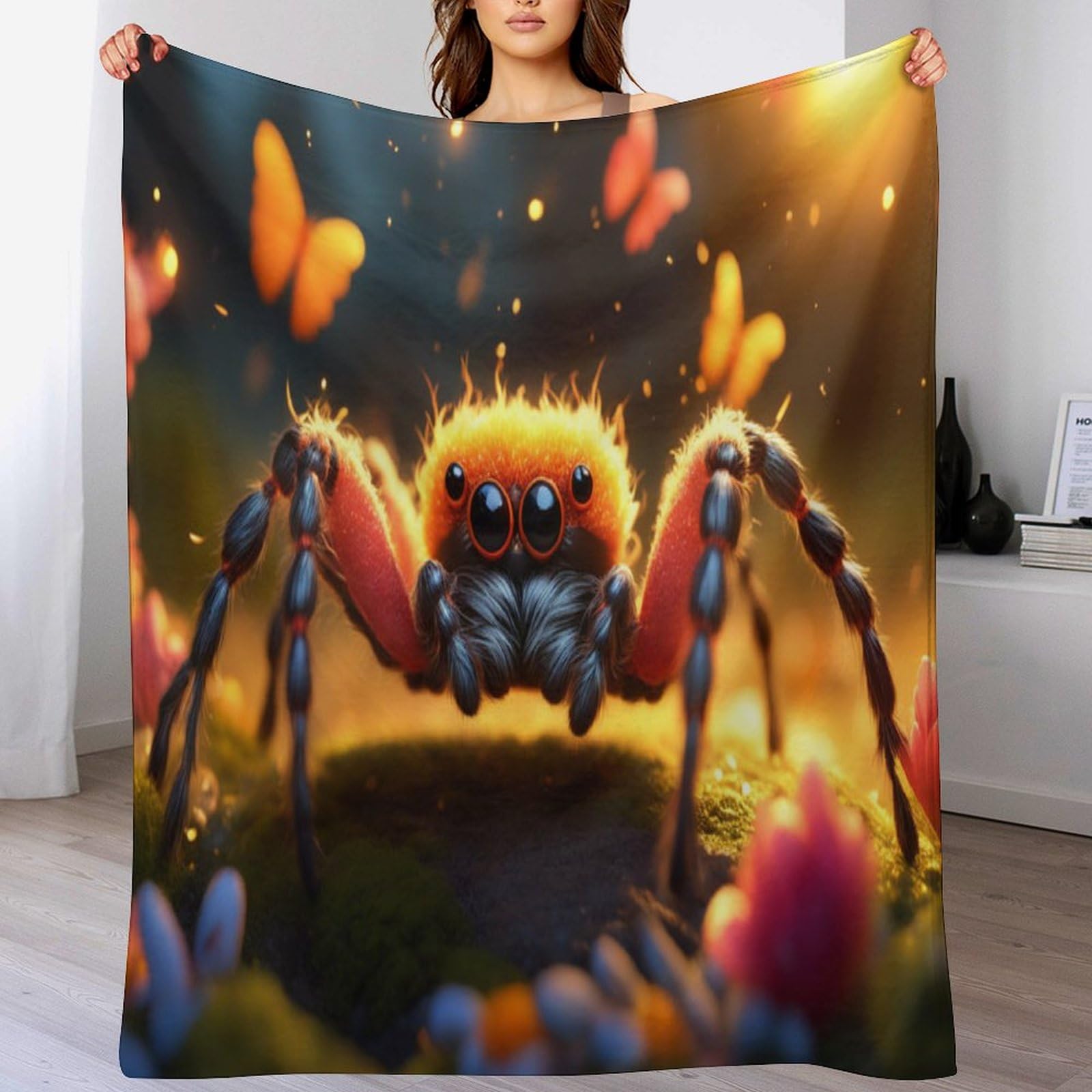 Manta de araña de franela suave para sofá cama (150x200 cm)