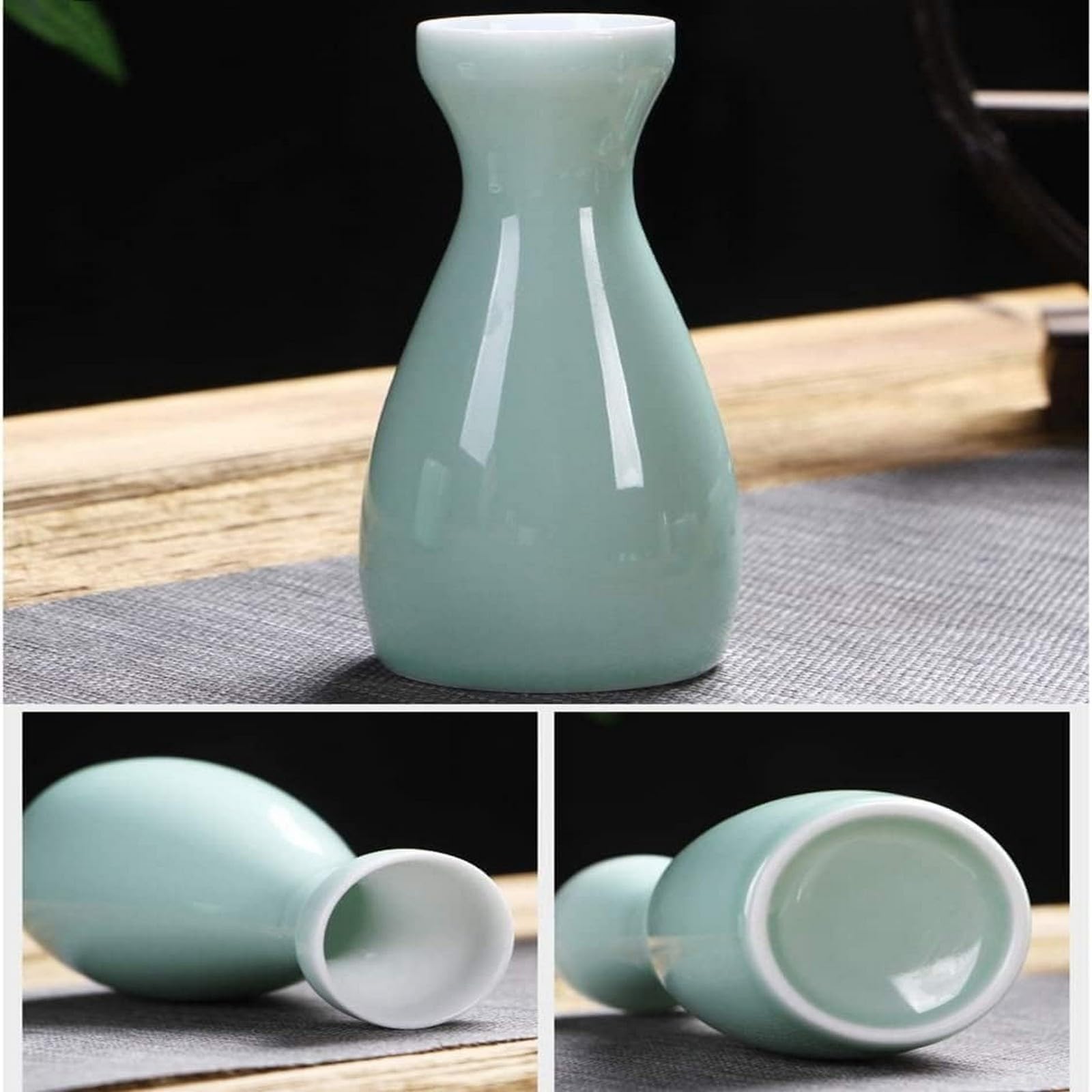 Ensemble de 6 Tasses à saké Traditionnelles en Porcelaine et céramique, Verres à vin artisanaux avec 1 Bouteille de Service à saké et 4 Tasses à saké (1)