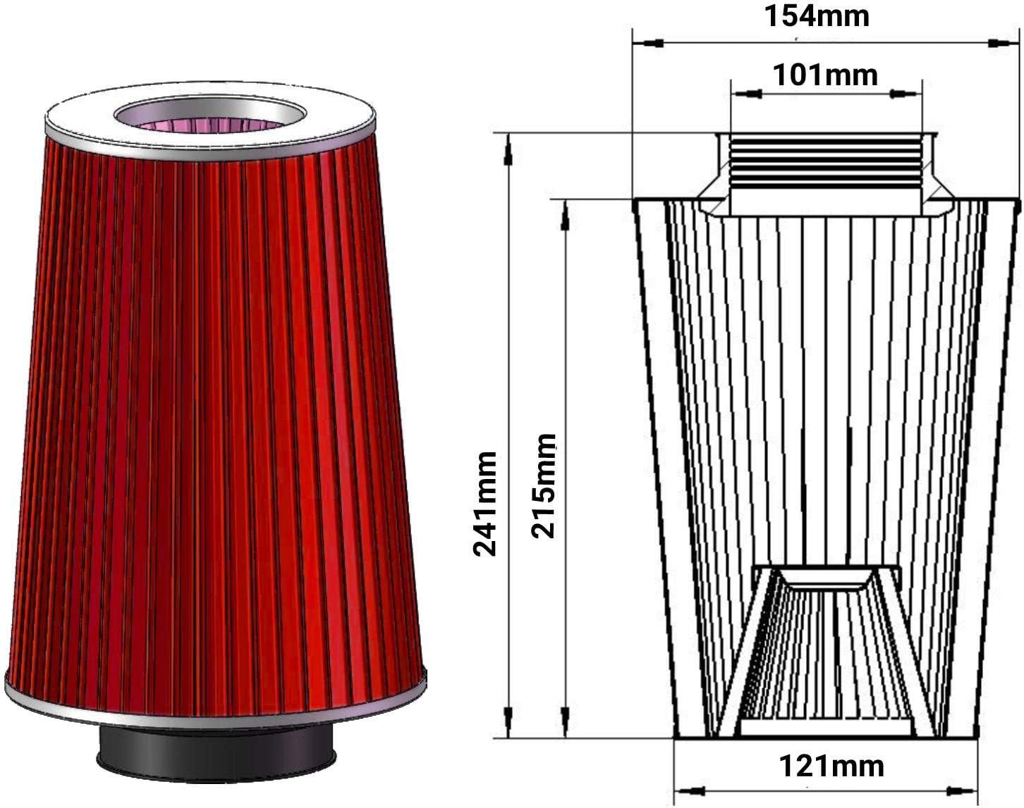 Cold Air Intake Kit with Filter fit for Dodge 1994-2001 Ram 1500 & 1994-2002 Ram 2500 V8 5.2L 5.9L Silver & Red