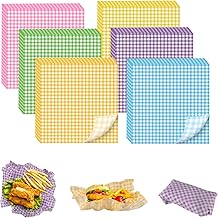 240pcs Checkered Deli Paper Sheets, 6 Colors 12x12in Wax Paper Sheets for Food Baskets Liners Sandwich Paper Wraps Parchment Paper Sheets for Christmas Parties Festivals Wrapping Burger Bread