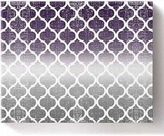Paint by Numbers Kits Purple Morocco Grey Gradient ,DIY Oil Painting for Adults Children Beginner Abstract Buffalo Lattice Artwork,Home Canvas Wall Art for Living Room Bedroom Kitchen Decor