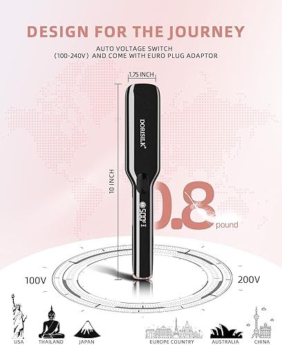 Miniatura 7 de DORISILK Alisador de pelo profesional de alta temperatura de 500 grados, plancha plana ancha de cerámica, alisador y rizador de pelo 2 en 1, plancha