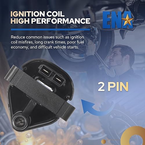 Miniatura 4 de ENA Paquete de bobinas de encendido compatible con Toyota Pickup Cressida Celica Corolla Tercel 4Runner 1.5L 1.8L 2.4L 1980-1990 Reemplazo para C865