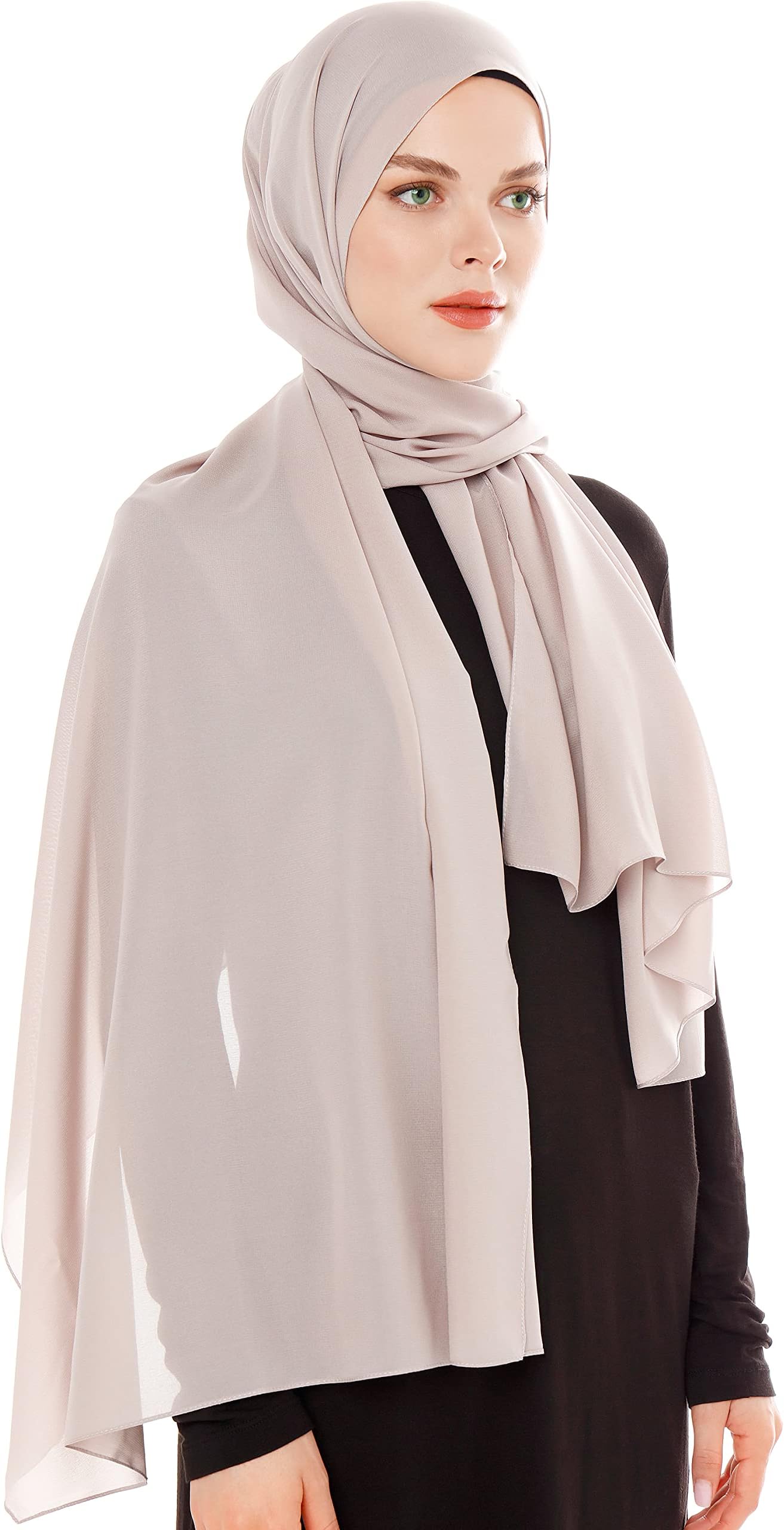 Chiffon Hijab Scarf for Women - Chiffon Hijab Muslim Headscarf Shawl - Soft Fashion Scarf Muslim Headscarf Shawl