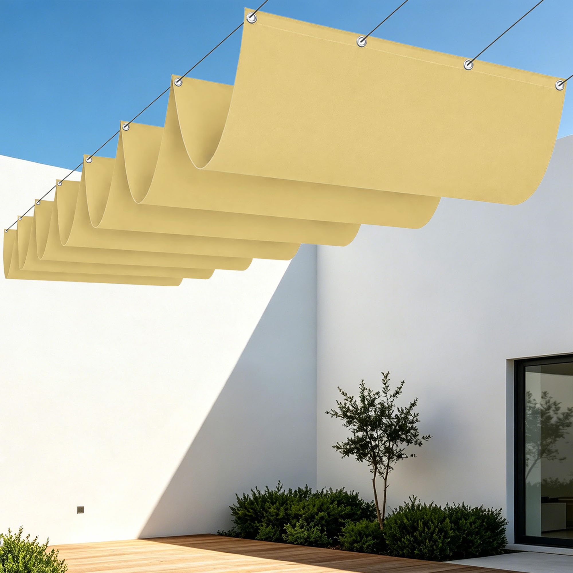 Voile ombrage imperméable 550x440 cm protégeant des UV pour un ombrage frais de terrasse