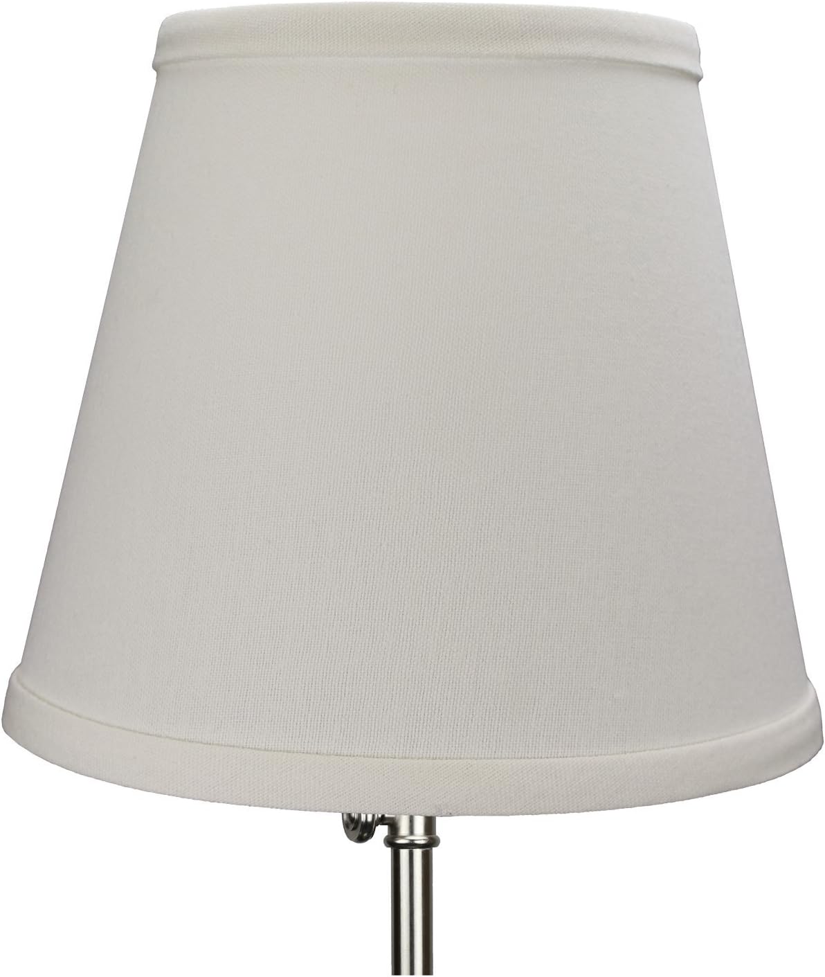 FenchelShades.com Lampshade 5" Top by 8" Bottom by 7" Slant Height with Bulb-Clip-On Attachment (Linen Cream)