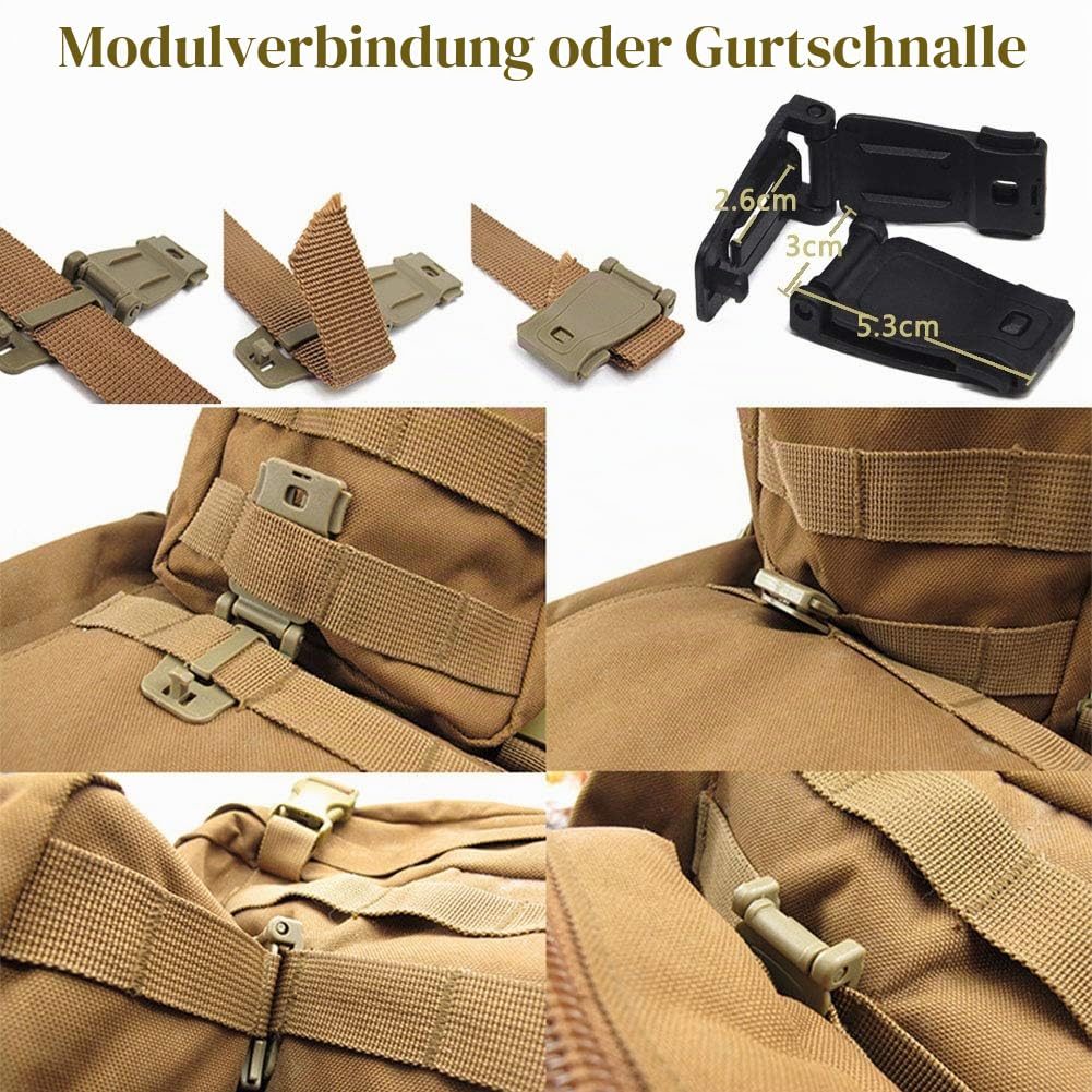 48PC Tactical Gear Clip Set Molle Gurtaufsätze für Tactical Backpack