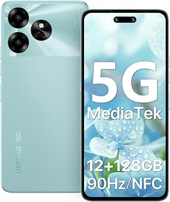 UMIDIGI 5G Unlocked Cell Phone,Dimensity 6100+ Processor,(12+128GB) Android 13 NFC Unlocked Phones,50MP Main Camera Smartphones,6.57 90Hz Eye-Care Large Screen Mobile Phone