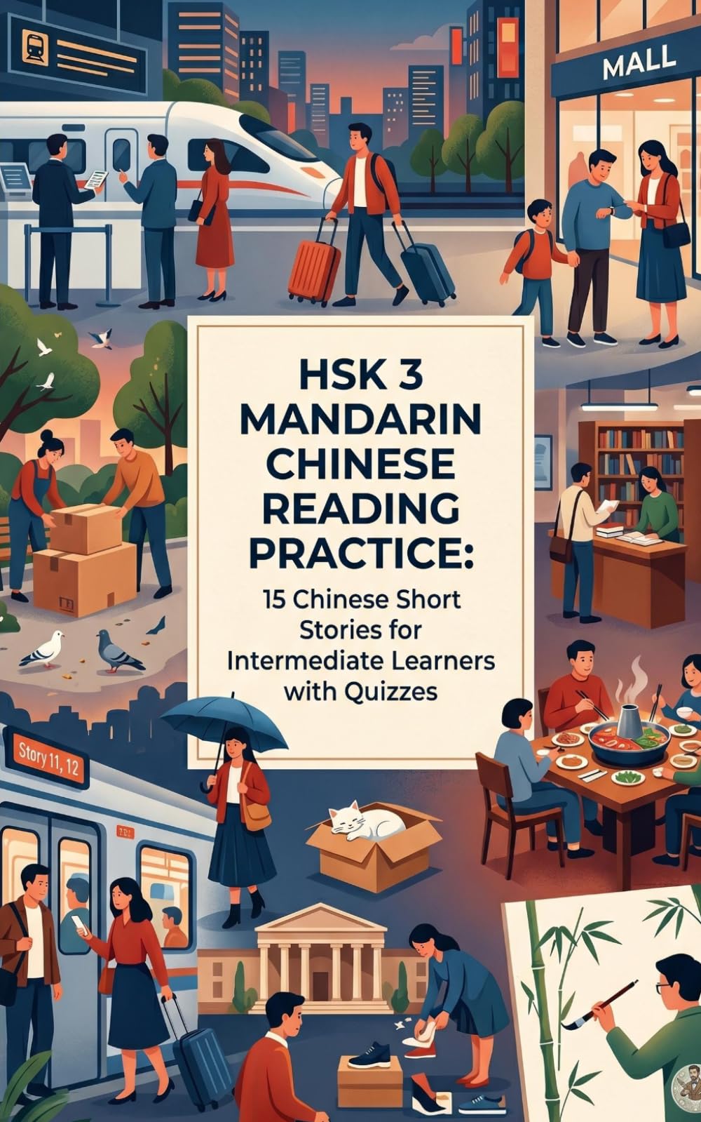HSK 3 Mandarin Chinese Reading Practice: 15 Chinese Short Stories for Intermediate Learners with Quizzes