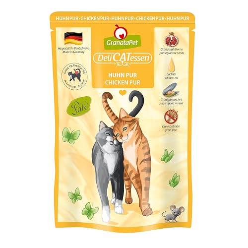 GranataPet Delicatessen Pollo Pur, Comida húmeda para Gatos, pienso sin Cereales y sin azúcares
