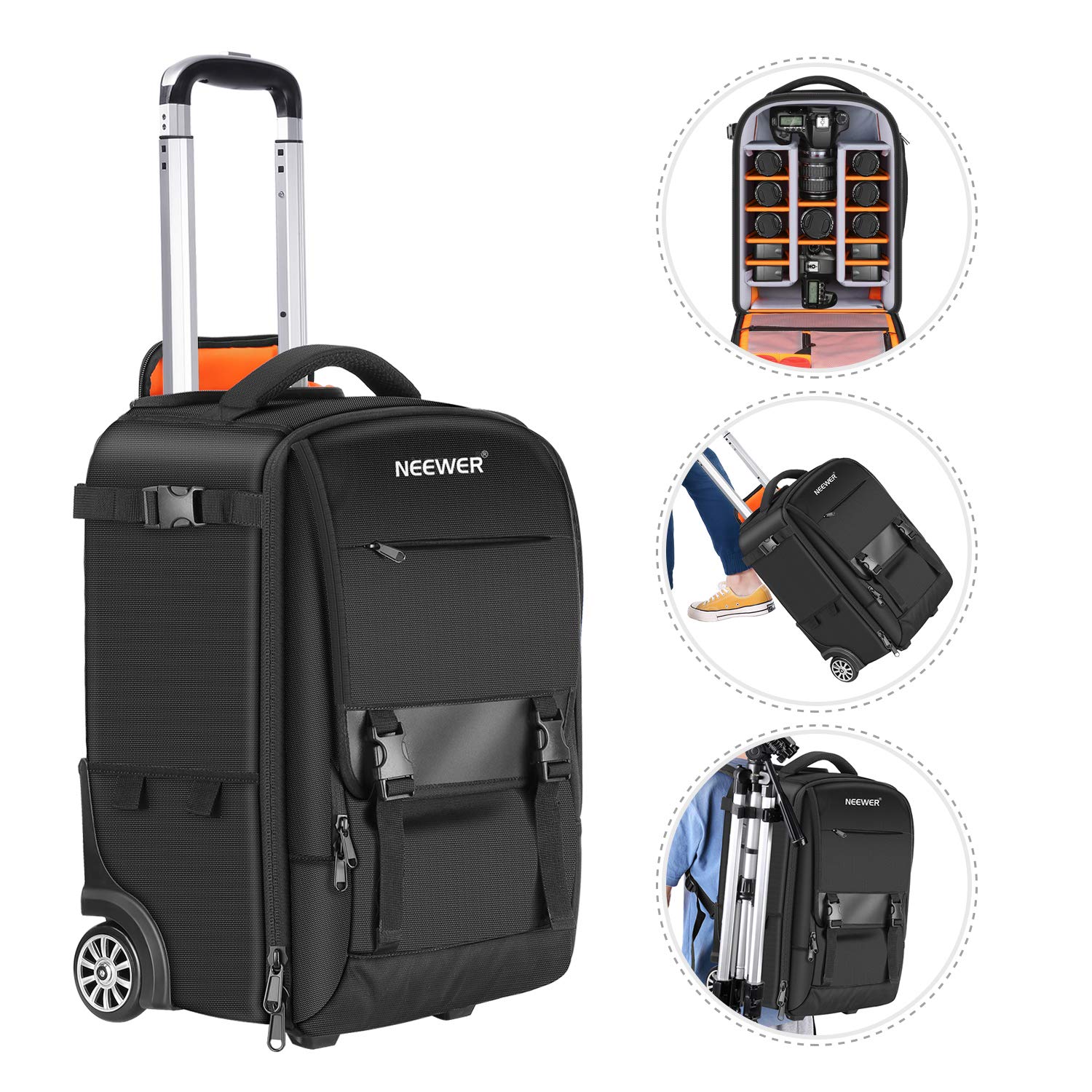 neewer convertible rolling camera backpack