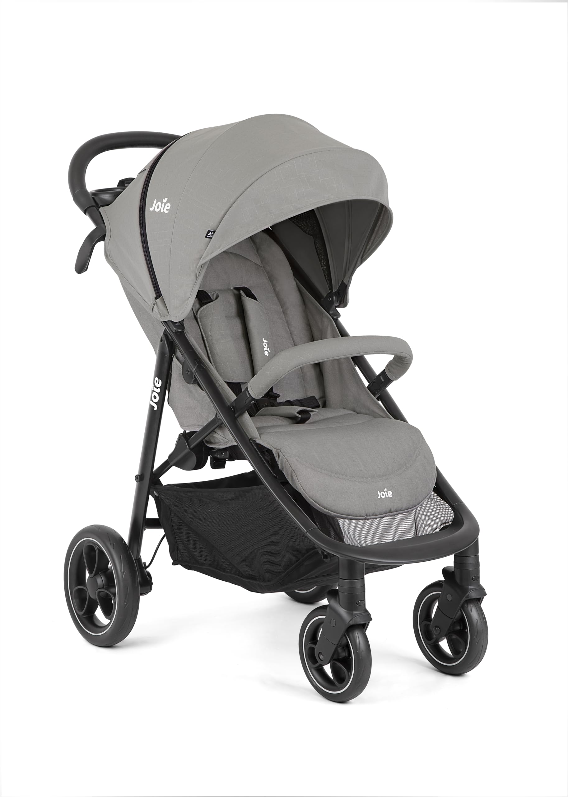 Joie Litetrax™ Buggy, kompakt faltbar, kompatibel mit Reisesystemen, Einhand-Liegeverstellung, vorwärtsgerichtet – Geburt bis 4 Jahre (0–22 kg), Farbe Pebble