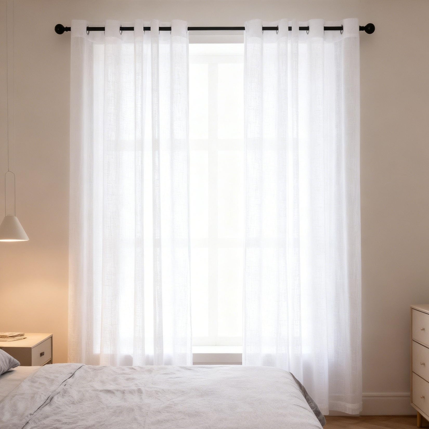 Cortina visillos muy finitas para ventanas pequeñas que necesitan claridad