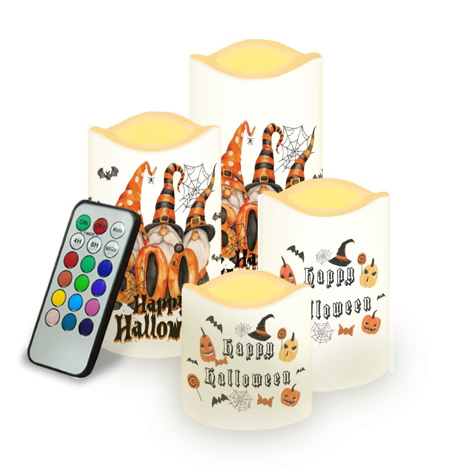 Pumpkin Flameless Battery Operated Candles Set of 4